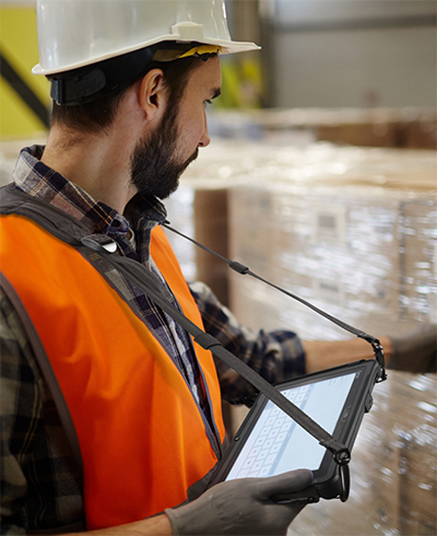 Engineer preparing the shipment of parcels