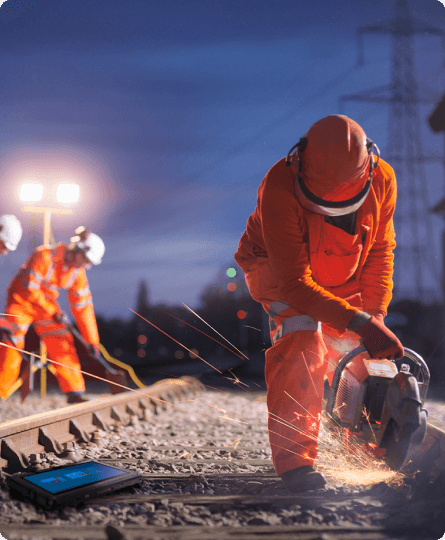 A man working in the tracks